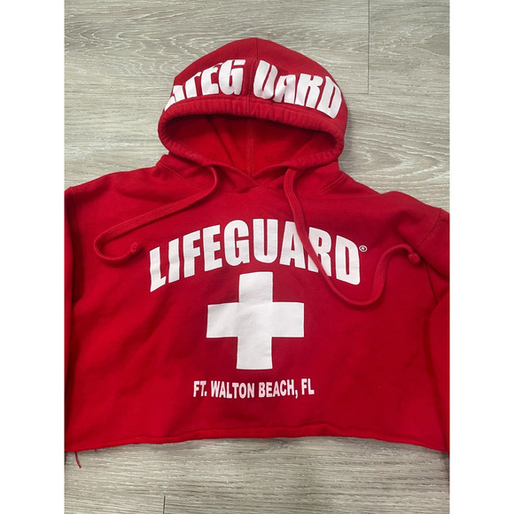 LIFEGUARD Women's Crop Top Hoodie - Ft Walton Beach FL Officially Licensed (M) - Picture 2 of 3